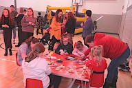 Everyone in the games hall at the Christmas party
