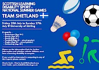 Team Shetland will Enter the Scotland Learning Disability Sport National Games 2025